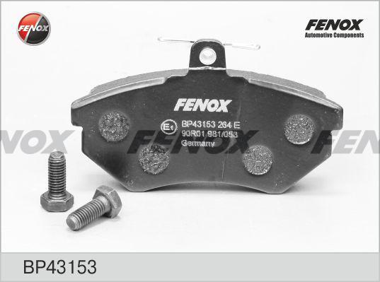 Fenox BP43153 - Гальмівні колодки, дискові гальма avtolavka.club