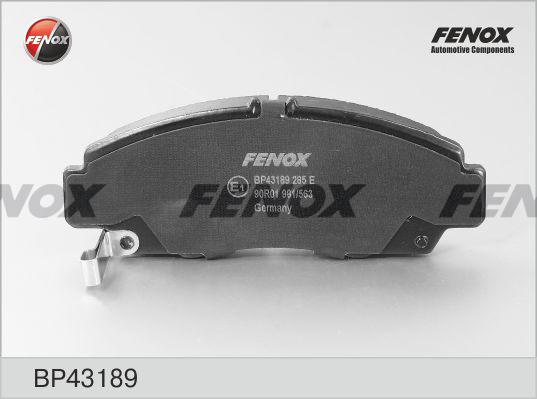 Fenox BP43189 - Гальмівні колодки, дискові гальма avtolavka.club