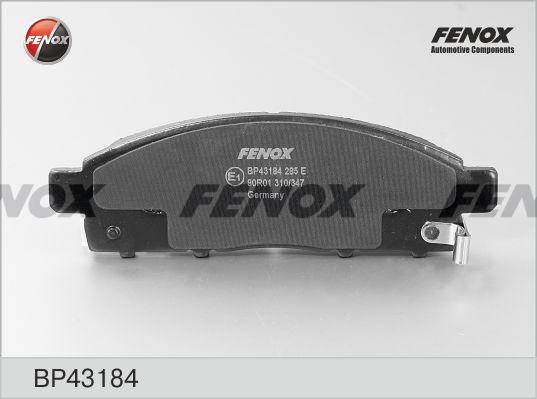 Fenox BP43184 - Гальмівні колодки, дискові гальма avtolavka.club