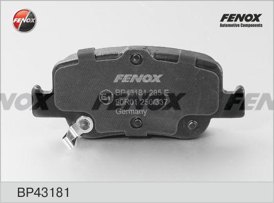 Fenox BP43181 - Гальмівні колодки, дискові гальма avtolavka.club