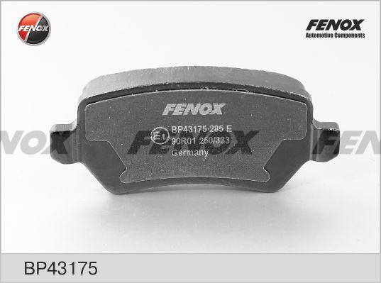 Fenox BP43175 - Гальмівні колодки, дискові гальма avtolavka.club