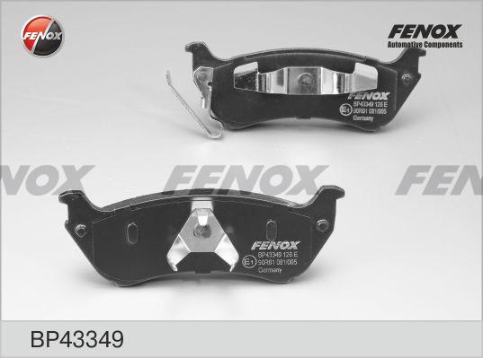 Fenox BP43349 - Гальмівні колодки, дискові гальма avtolavka.club