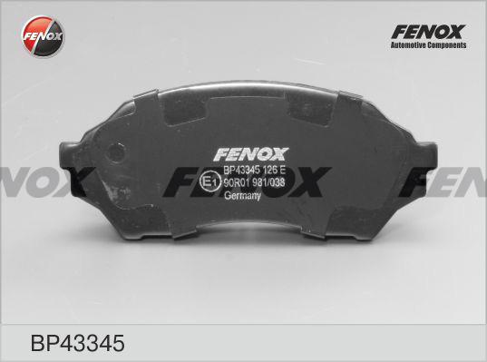 Fenox BP43345 - Гальмівні колодки, дискові гальма avtolavka.club