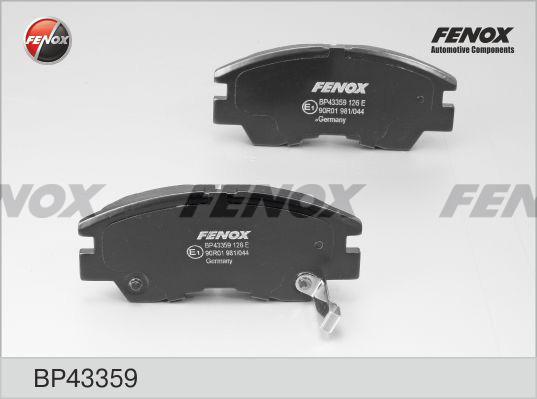 Fenox BP43359 - Гальмівні колодки, дискові гальма avtolavka.club