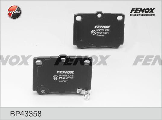 Fenox BP43358 - Гальмівні колодки, дискові гальма avtolavka.club