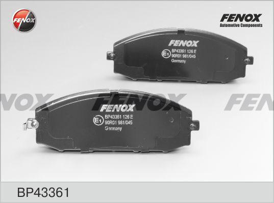 Fenox BP43361 - Гальмівні колодки, дискові гальма avtolavka.club