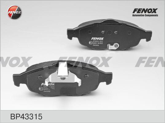 Fenox BP43315 - Гальмівні колодки, дискові гальма avtolavka.club