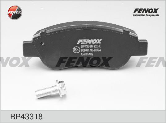 Fenox BP43318 - Гальмівні колодки, дискові гальма avtolavka.club