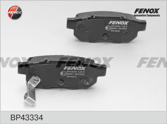 Fenox BP43334 - Гальмівні колодки, дискові гальма avtolavka.club