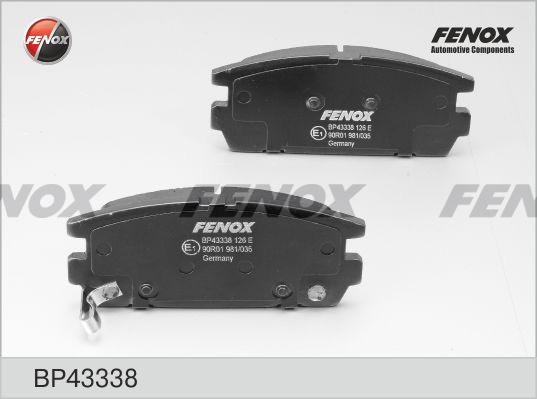 Fenox BP43338 - Гальмівні колодки, дискові гальма avtolavka.club