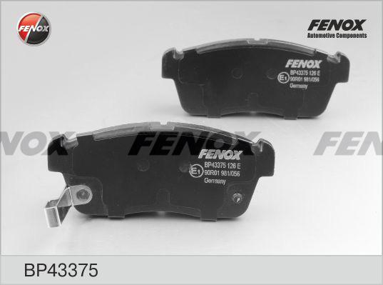 Fenox BP43375 - Гальмівні колодки, дискові гальма avtolavka.club