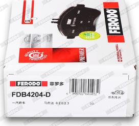 Ferodo FDB4204-D - Гальмівні колодки, дискові гальма avtolavka.club