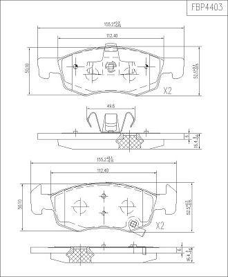 FI.BA FBP4403 - Гальмівні колодки, дискові гальма avtolavka.club