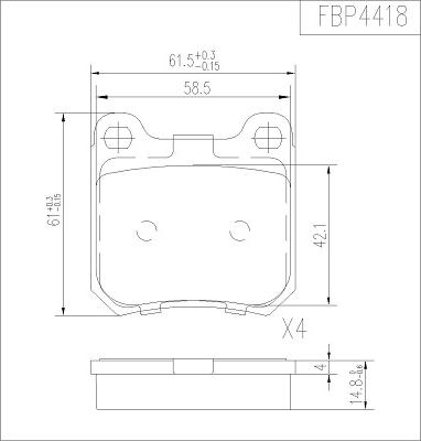 FI.BA FBP4418 - Гальмівні колодки, дискові гальма avtolavka.club