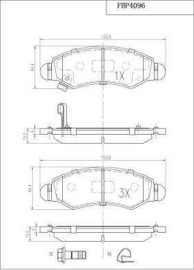 FI.BA FBP4096 - Гальмівні колодки, дискові гальма avtolavka.club