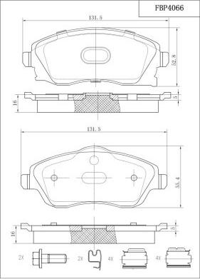 FI.BA FBP4066 - Гальмівні колодки, дискові гальма avtolavka.club