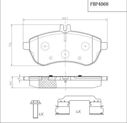 FI.BA FBP4068 - Гальмівні колодки, дискові гальма avtolavka.club