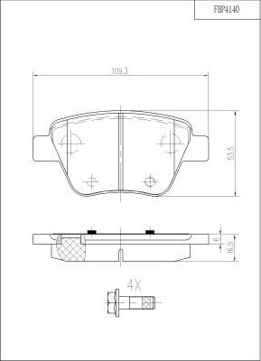 FI.BA FBP4140 - Гальмівні колодки, дискові гальма avtolavka.club