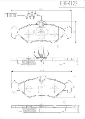 FI.BA FBP4122 - Гальмівні колодки, дискові гальма avtolavka.club