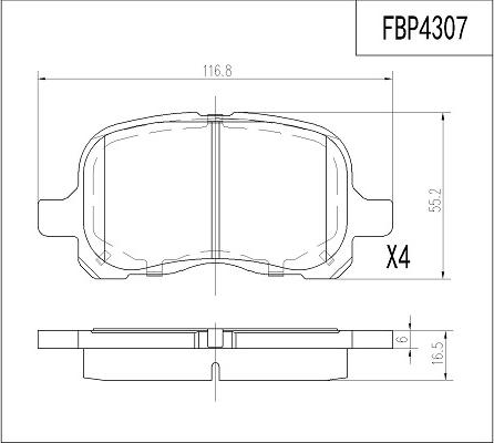 FI.BA FBP4307 - Гальмівні колодки, дискові гальма avtolavka.club