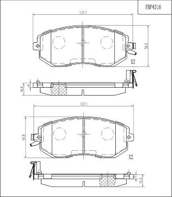 FI.BA FBP4316 - Гальмівні колодки, дискові гальма avtolavka.club