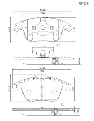 FI.BA FBP4384 - Гальмівні колодки, дискові гальма avtolavka.club