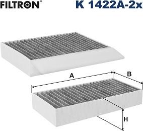 Filtron K 1422A-2x - Фільтр, повітря у внутрішній простір avtolavka.club