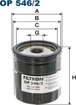 Filtron OP546/2 - Масляний фільтр avtolavka.club