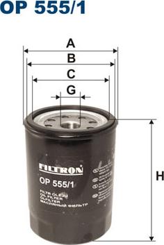 Filtron OP555/1 - Масляний фільтр avtolavka.club