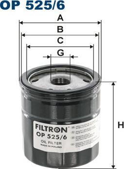Filtron OP525/6 - Масляний фільтр avtolavka.club