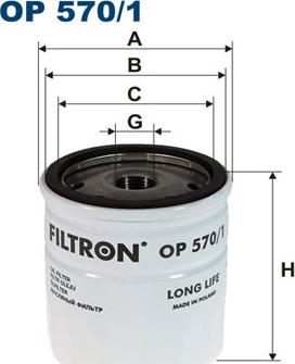 Filtron OP570/1 - Масляний фільтр avtolavka.club