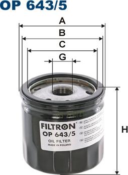 Filtron OP643/5 - Масляний фільтр avtolavka.club