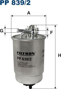 Filtron PP839/2 - Паливний фільтр avtolavka.club