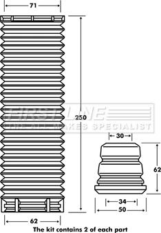 First Line FPK7092 - Пилозахисний комплект, амортизатор avtolavka.club