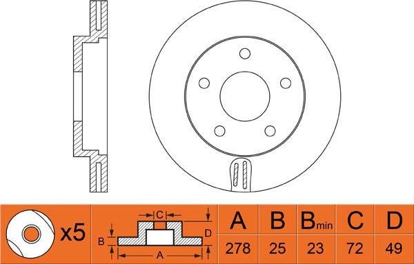 Blue Print ADM54381 - Гальмівний диск avtolavka.club