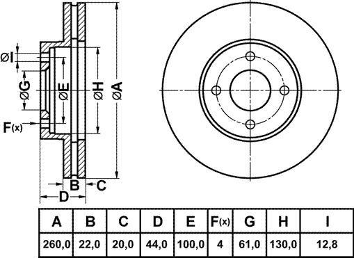 FIT FR1014V - Гальмівний диск avtolavka.club