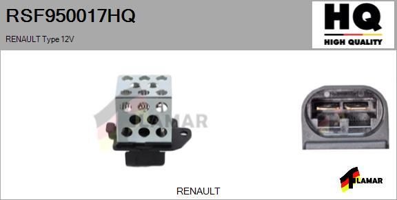 FLAMAR RSF950017HQ - Додатковий резистор, електромотор - вентилятор радіатора avtolavka.club