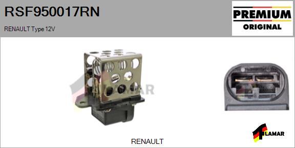 FLAMAR RSF950017RN - Додатковий резистор, електромотор - вентилятор радіатора avtolavka.club