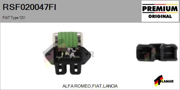 FLAMAR RSF020047FI - Додатковий резистор, електромотор - вентилятор радіатора avtolavka.club