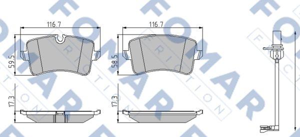 FOMAR Friction FO 998781 - Гальмівні колодки, дискові гальма avtolavka.club