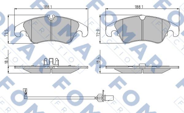 FOMAR Friction FO 962281 - Гальмівні колодки, дискові гальма avtolavka.club