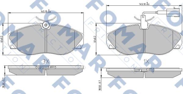 FOMAR Friction FO 909581 - Гальмівні колодки, дискові гальма avtolavka.club