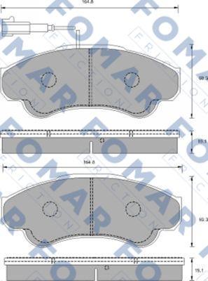 FOMAR Friction FO 909881 - Гальмівні колодки, дискові гальма avtolavka.club