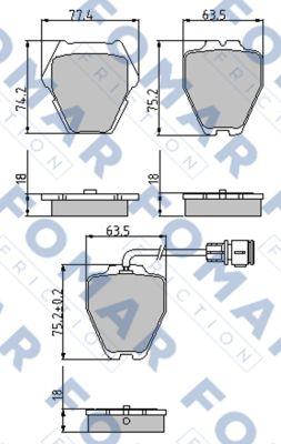 FOMAR Friction FO 905781 - Гальмівні колодки, дискові гальма avtolavka.club