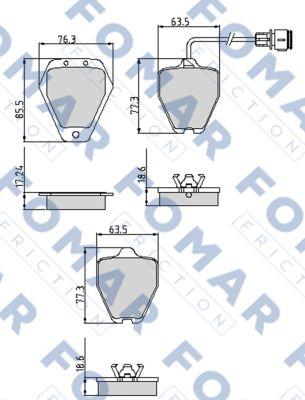 FOMAR Friction FO 900481 - Гальмівні колодки, дискові гальма avtolavka.club