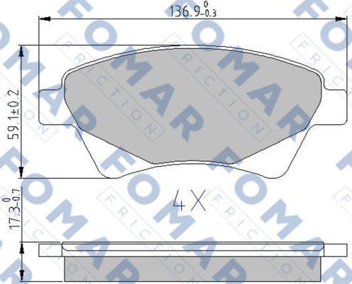 FOMAR Friction FO 908281 - Гальмівні колодки, дискові гальма avtolavka.club