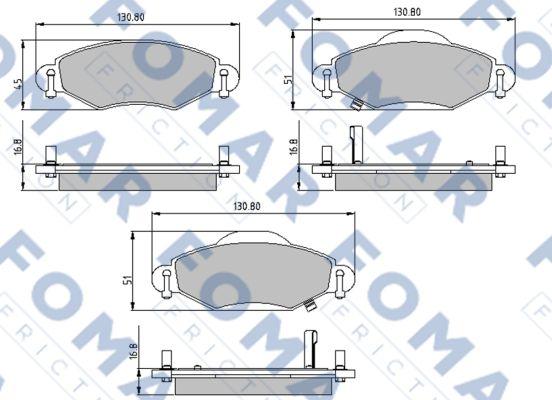 FOMAR Friction FO 913081 - Гальмівні колодки, дискові гальма avtolavka.club