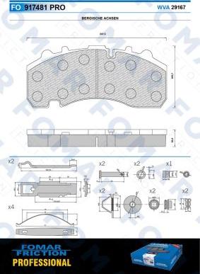 FOMAR Friction FO 917481 - Гальмівні колодки, дискові гальма avtolavka.club