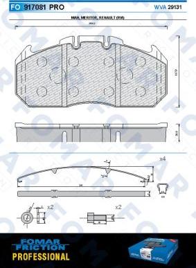 FOMAR Friction FO 917081 - Гальмівні колодки, дискові гальма avtolavka.club