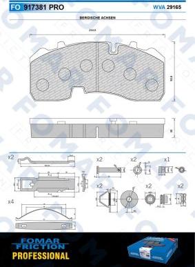 FOMAR Friction FO 917381 - Гальмівні колодки, дискові гальма avtolavka.club